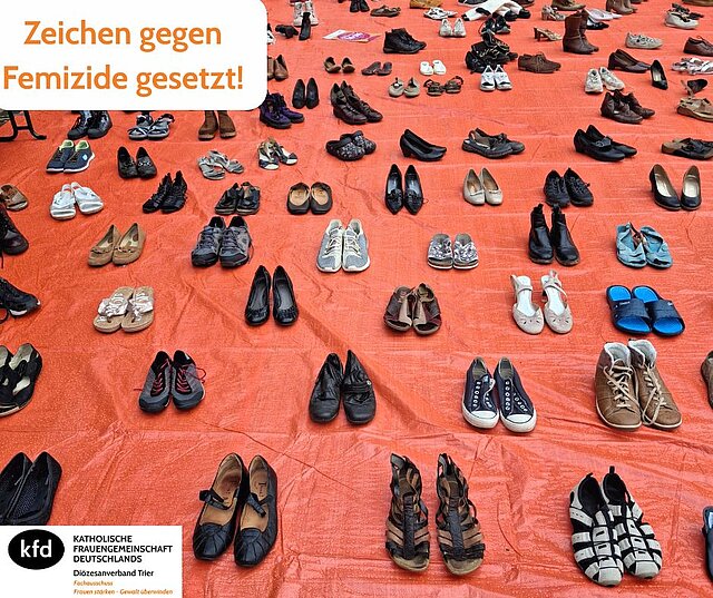 155 Paar Schuhe sind zu sehen, für 155 Femzide.