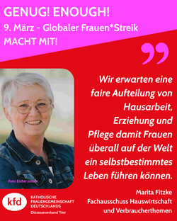 Marita Fitzke mit ihrem Statement zur Aktion