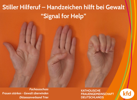 Internationales Hilfezeichen bei Gewalt!!!