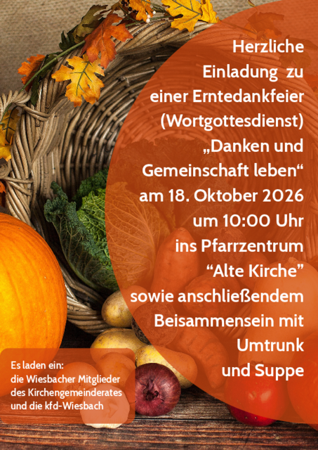 Einladungsplakat zur Erntedankfeier am 18. Oktober
